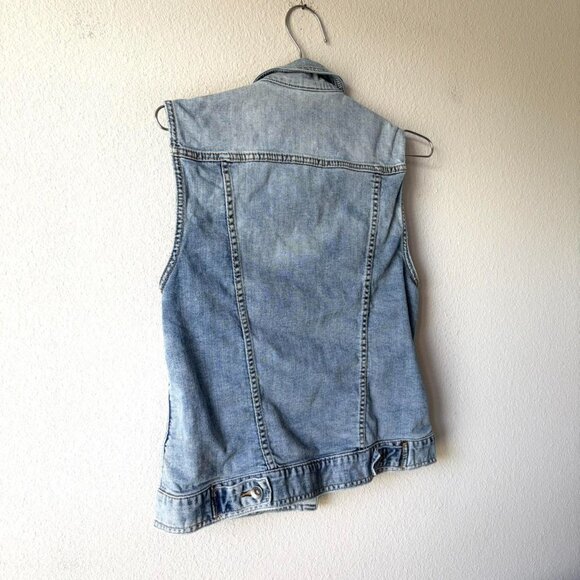 Merona Blue Denim Vest Jean Jacket Women's Medium - Picture 5 of 5